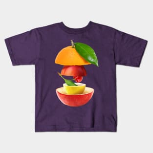 Orange Peach Cherry Lemon Apple Gifts Vegetarian Kids T-Shirt